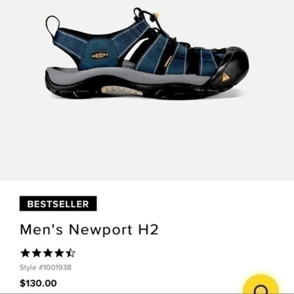 KEEN SHOES | Keen Newport H2 Navy/ Medium Gray Washable Sandals | size 6